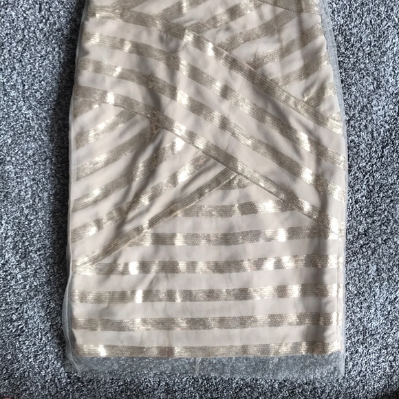 Tadashi Shoji tulle champagne dress 4 - Picture 4 of 6